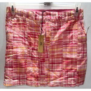 Adorable Cotton Plaid British Khaki Mini Skirt Size 2